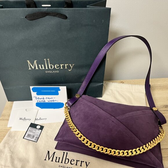 Mulberry M Zipped Amethyst Nubuck Bag - Picture 9 of 10